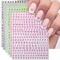 6 Sheets Holographic & Fluorescent Letter Nail Art Stickers, 3D English Alphabet Nail Decals, Glow-in-the-Dark Initial Nail Charms for DIY Acrylic & Gel Manicures